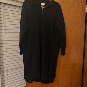 AVA + VIV Black Quarter-Zip Sweater Dress Women’s Plus XXL